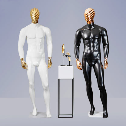Mannequins de luxe en fibre de verre, dorés et argentés, avec tête en tissu, nouveau design, vente en gros 