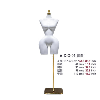 BBL Female Torso Mannequin Curvy Gold Upper-Body Half with Large Hips Brazilian Girl Dress Form Display for Fashion