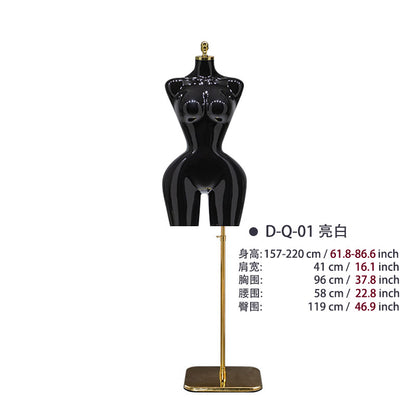 BBL Female Torso Mannequin Curvy Gold Upper-Body Half with Large Hips Brazilian Girl Dress Form Display for Fashion