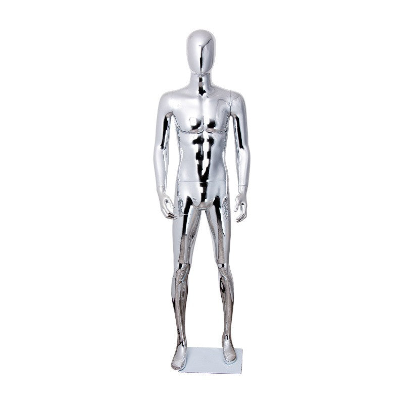 Boutique Shinny Gold Chrome Silver Blue Mannequin Silver Golden Display Shop Window Men Full Body Fiberglass Mannequins Male for