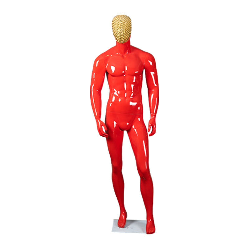 Mannequin Fiberglass Full Body Man Size Matte White Change Chrome Electroplating Face Abstract Attractive Male Dummy Business Su