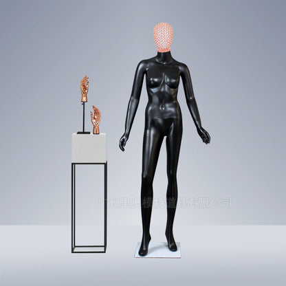 Fashion Display Rose Gold Face and Arms Metal Plating Female Mannequins Full Body
