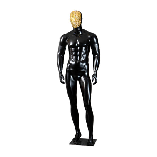 Mannequin Fiberglass Full Body Man Size Matte White Change Chrome Electroplating Face Abstract Attractive Male Dummy Business Su