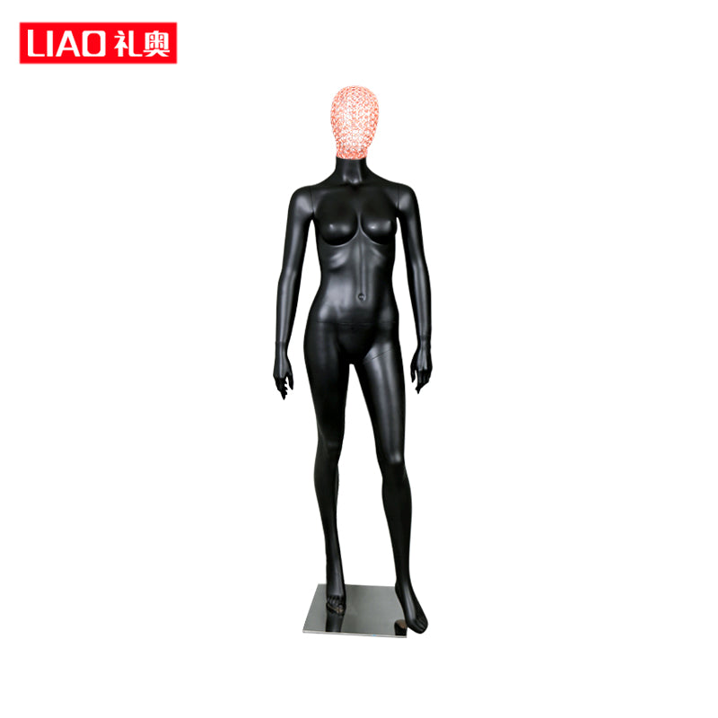 Fashion Display Rose Gold Face and Arms Metal Plating Female Mannequins Full Body