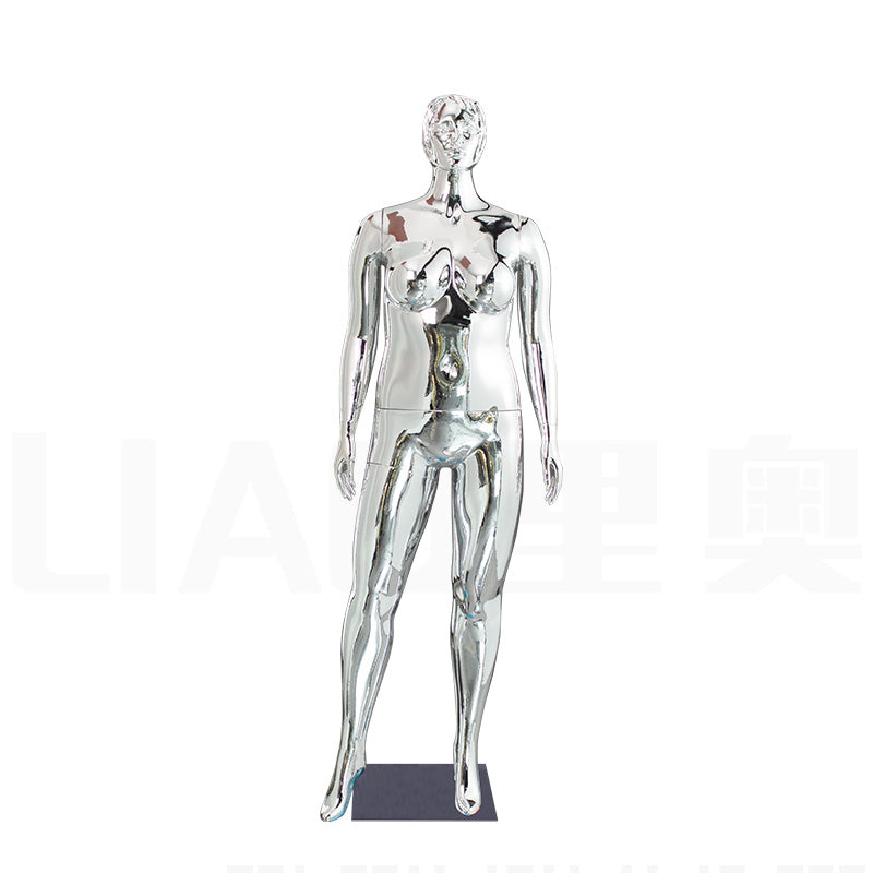 2025 New Full Body Plastic Mannequin Plus Size Chrome Electroplate Female Mannequin Women Dummy