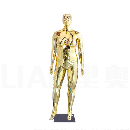 2025 New Full Body Plastic Mannequin Plus Size Chrome Electroplate Female Mannequin Women Dummy