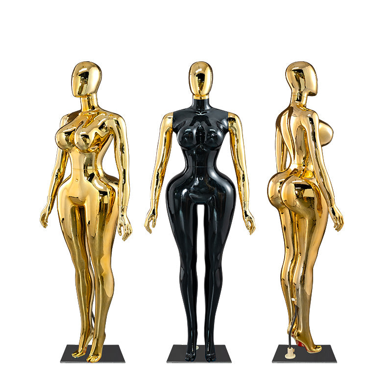 Plus-Size Female Mannequin with Slender Waist and Curvy Figure for Shop Window Display