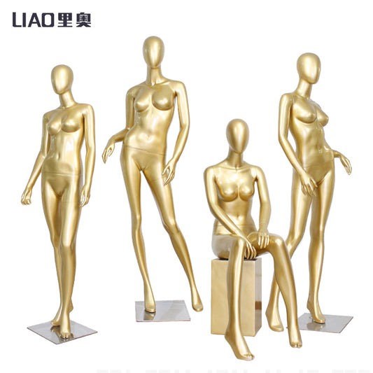 High Quality Golden Underwear Bra Female Mannequin Women Clothing Window Fashion Display