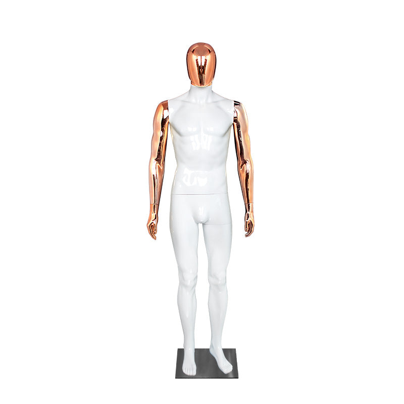 Chrome White Male Full Body Mannequins Man Dummy Boutique Fashion Window Display