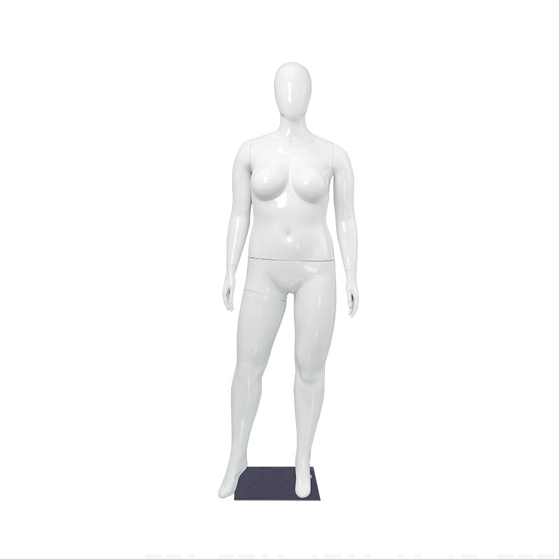 Factory Direct Sale Egg Head Plus Size Woman Plastic Chrome Gold Mannequin Oversize Size Female Mannequin for Clothing Store