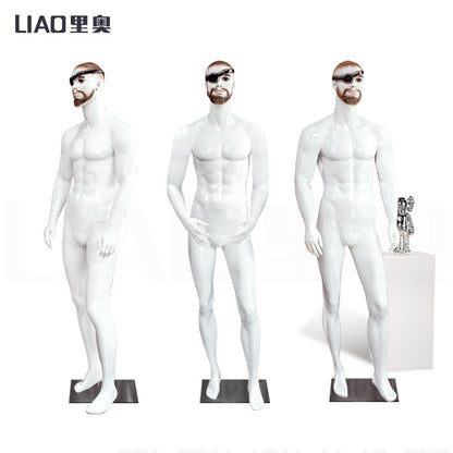 Lifelike Make up White Fiberglass Male Mannequin Model for Sale Fancy Men Dummy Boutique Fashion Window Display