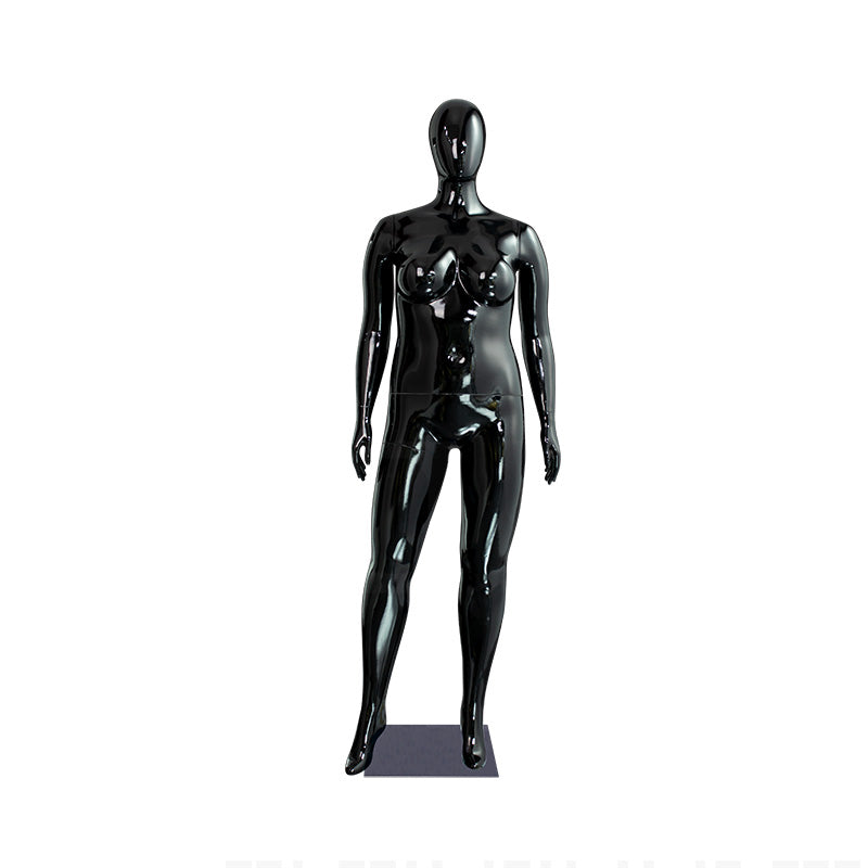 Factory Direct Sale Egg Head Plus Size Woman Plastic Chrome Gold Mannequin Oversize Size Female Mannequin for Clothing Store
