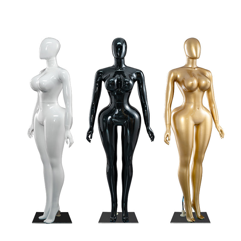 Plus-Size Female Mannequin with Slender Waist and Curvy Figure for Shop Window Display