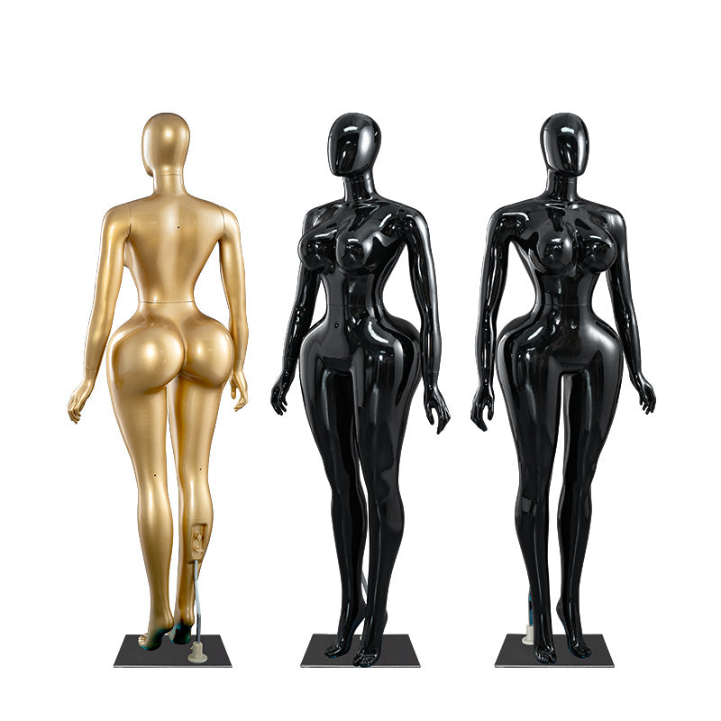 Plus-Size Female Mannequin with Slender Waist and Curvy Figure for Shop Window Display