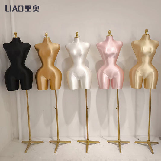 US Stock Female Curvy Mannequins Pinable Half Body Boutique Display Plus Size Torso Dress Foam Doll for Adults Tailor Dummy