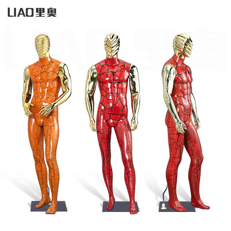 Fashion Clothing Men Dummy Clothes Display Muscle Electroplating Gold Male Mannequins 2025 New Fashion Boutique Display