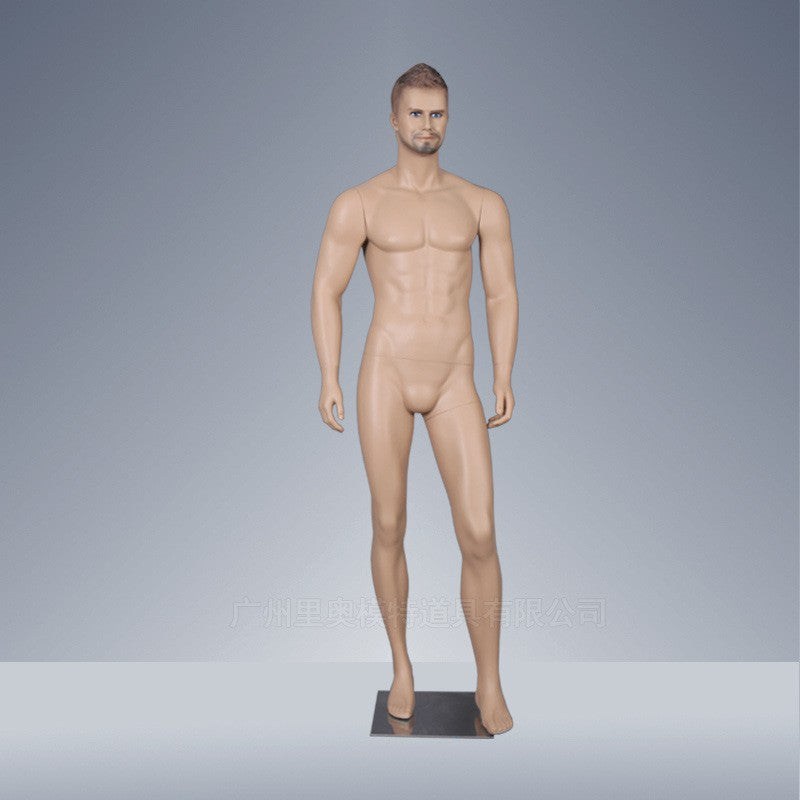Lifelike Makeup Skin Model Fiberglass Male Mannequin for Sale