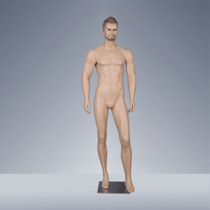 Lifelike Makeup Skin Model Fiberglass Male Mannequin for Sale