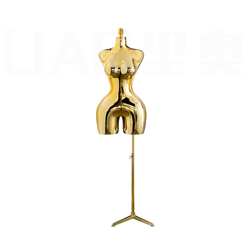 Plating Gold Lady Dress Form mannequin body stand female Chrome silver upper-body Big buttock ass curve Manikin