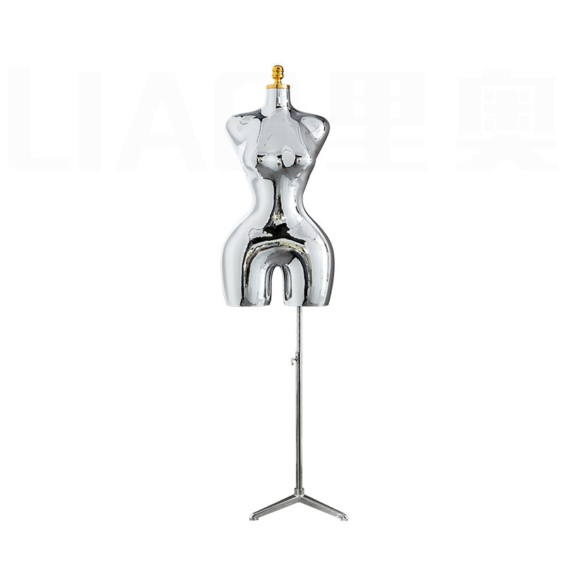 Plating Gold Lady Dress Form mannequin body stand female Chrome silver upper-body Big buttock ass curve Manikin