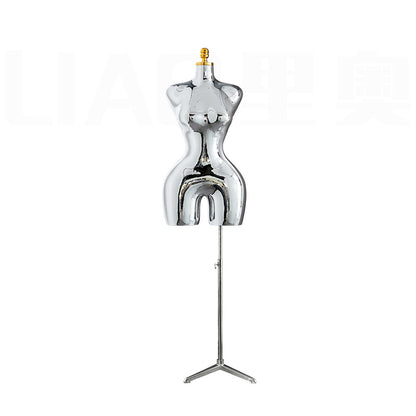 Plating Gold Lady Dress Form mannequin body stand female Chrome silver upper-body Big buttock ass curve Manikin