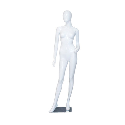 Egg Head Glossy White Female Mannequin Full Body White Color Women Dummy for Garments Display