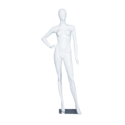 Egg Head Glossy White Female Mannequin Full Body White Color Women Dummy for Garments Display
