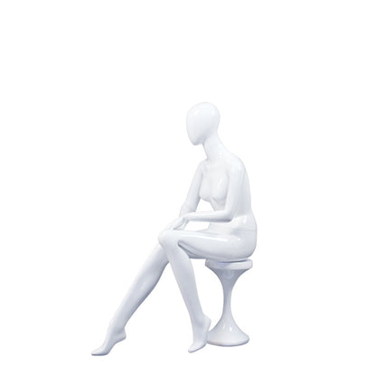 Egg Head Glossy White Female Mannequin Full Body White Color Women Dummy for Garments Display