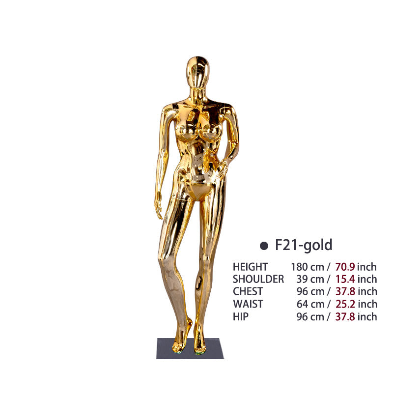 China Factory Chrome Plastic Body Gold Silver Mannequin Female Big Breast Clothing Mama Africa for Clothes Display