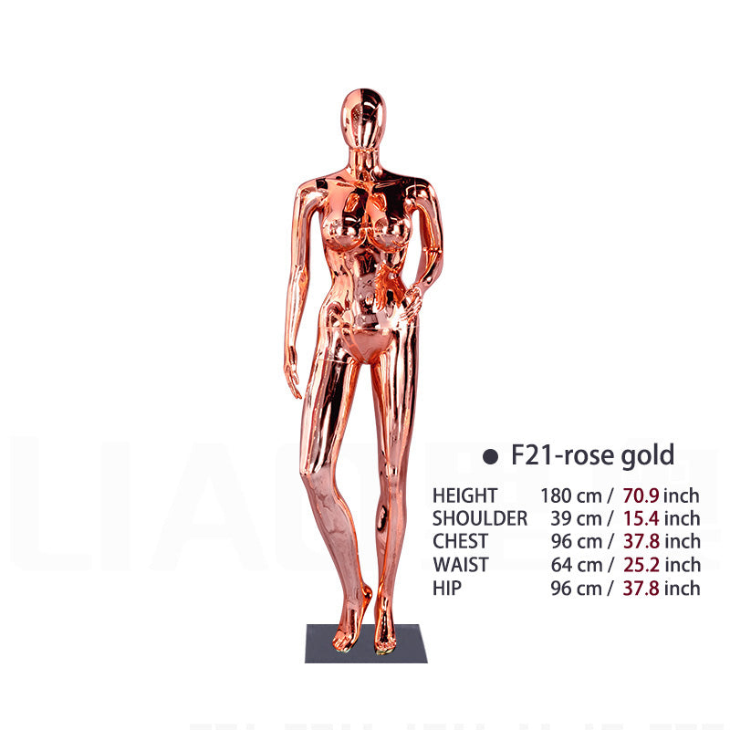 China Factory Chrome Plastic Body Gold Silver Mannequin Female Big Breast Clothing Mama Africa for Clothes Display
