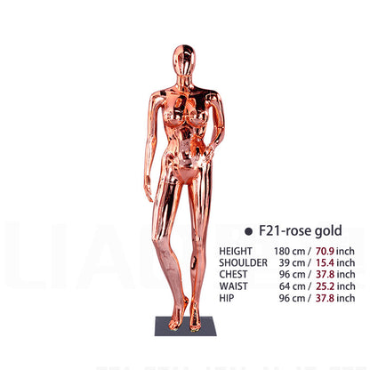China Factory Chrome Plastic Body Gold Silver Mannequin Female Big Breast Clothing Mama Africa for Clothes Display