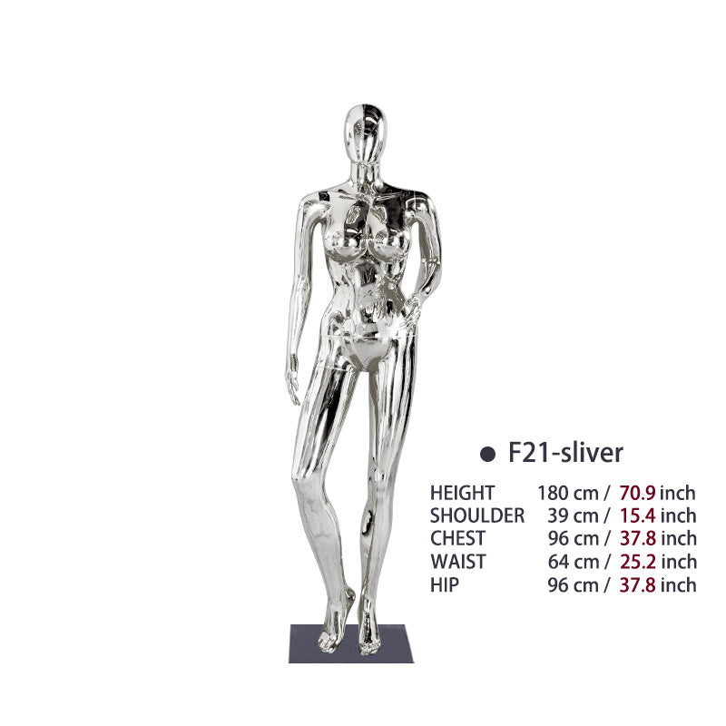 China Factory Chrome Plastic Body Gold Silver Mannequin Female Big Breast Clothing Mama Africa for Clothes Display