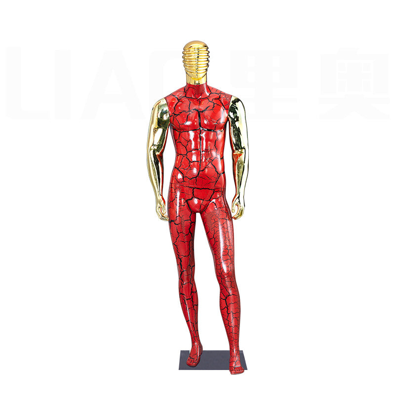 Fashion Clothing Men Dummy Clothes Display Muscle Electroplating Gold Male Mannequins 2025 New Fashion Boutique Display