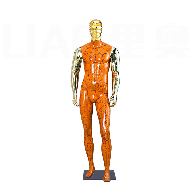 Fashion Clothing Men Dummy Clothes Display Muscle Electroplating Gold Male Mannequins 2025 New Fashion Boutique Display