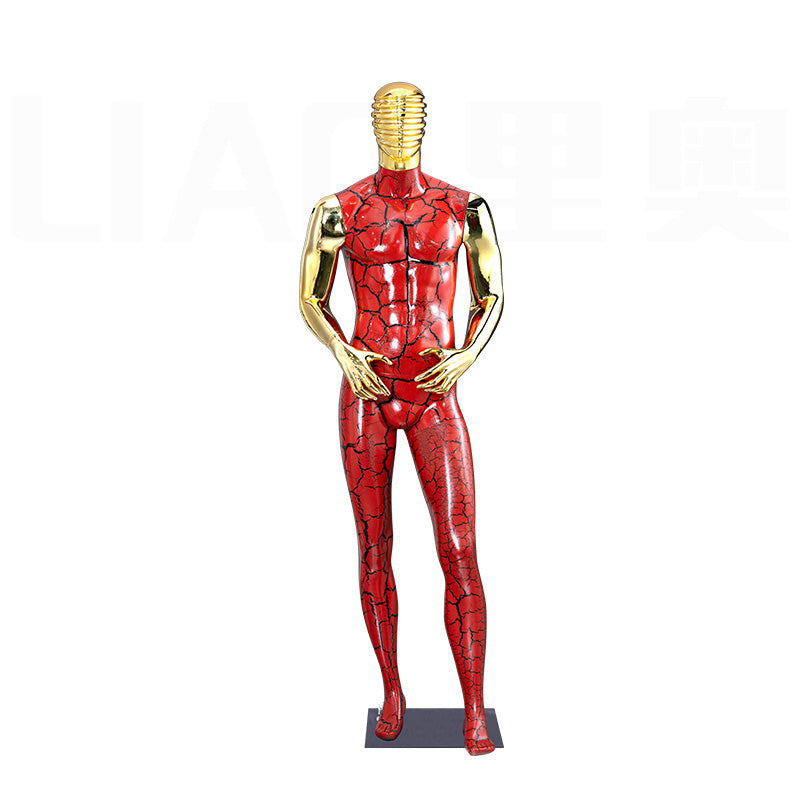 Fashion Clothing Men Dummy Clothes Display Muscle Electroplating Gold Male Mannequins 2025 New Fashion Boutique Display