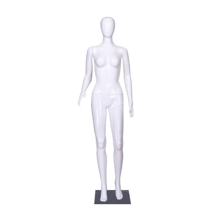 Fashion Women Plastic Dummy Standing Glossy White Mannequin Female Full Body Egg Head Mannequins