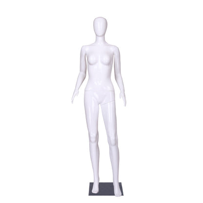 Fashion Women Plastic Dummy Standing Glossy White Mannequin Female Full Body Egg Head Mannequins