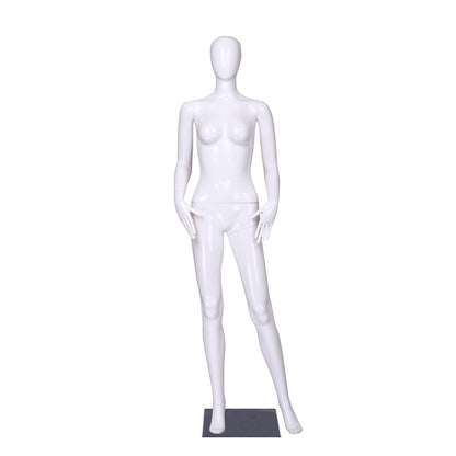 Fashion Women Plastic Dummy Standing Glossy White Mannequin Female Full Body Egg Head Mannequins