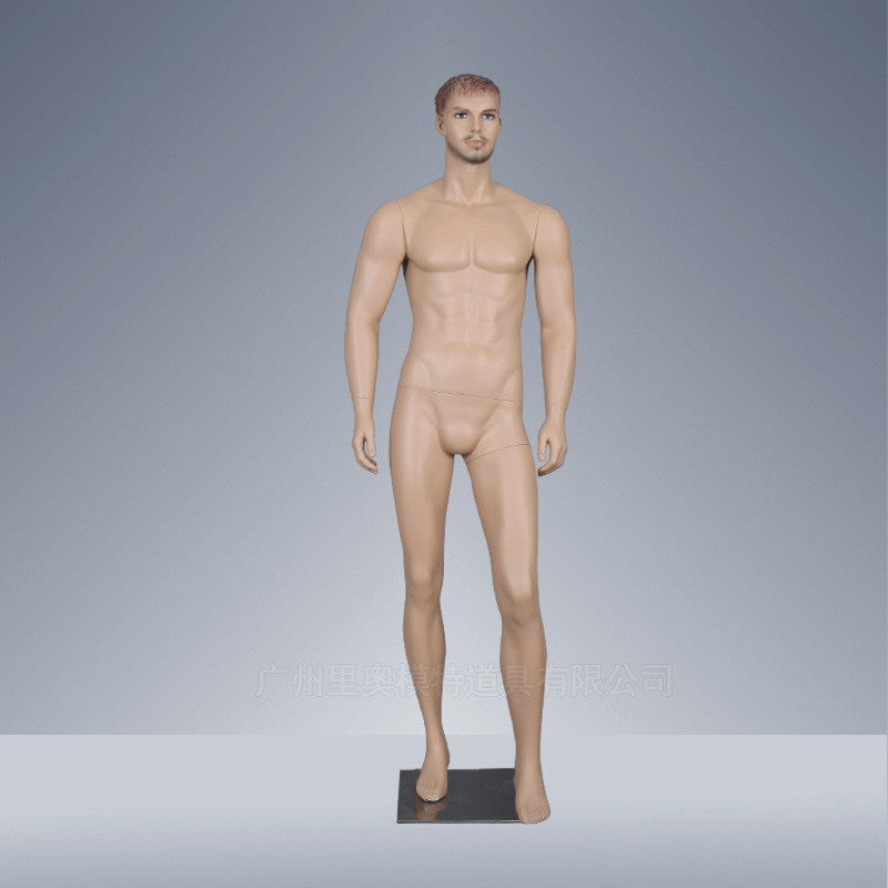 Lifelike Makeup Skin Model Fiberglass Male Mannequin for Sale