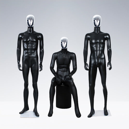 High Quality Matte Black Full Body Male Dummy for Store Display
