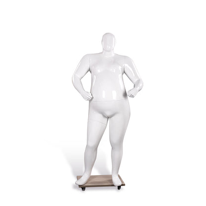 Europe America Big Plus Size Fat Man Fiberglass Mannequin Male Model Full Body Dummy for Garments Fashion Display