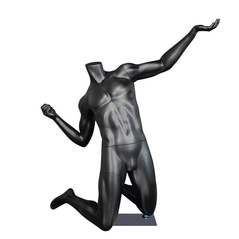 Headless Sports Male Mannequin Used Runs Play Ball Games Clothes Dummy Men Black Gray Full Body