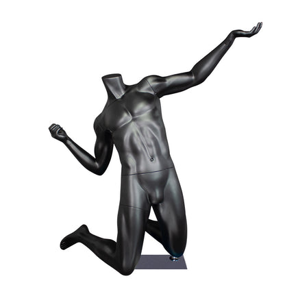 Headless Sports Male Mannequin Used Runs Play Ball Games Clothes Dummy Men Black Gray Full Body