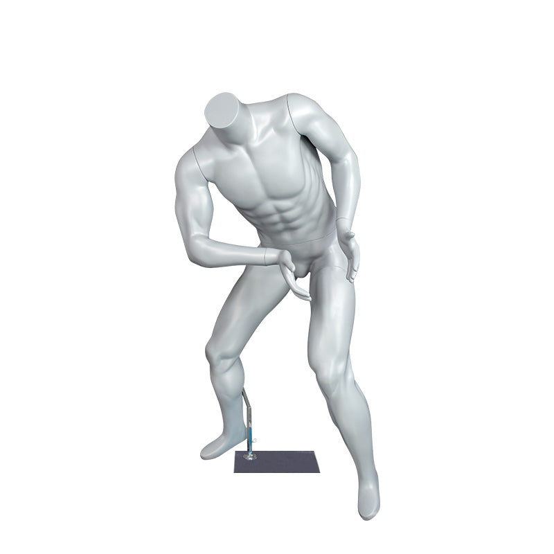 Headless Sports Male Mannequin Used Runs Play Ball Games Clothes Dummy Men Black Gray Full Body