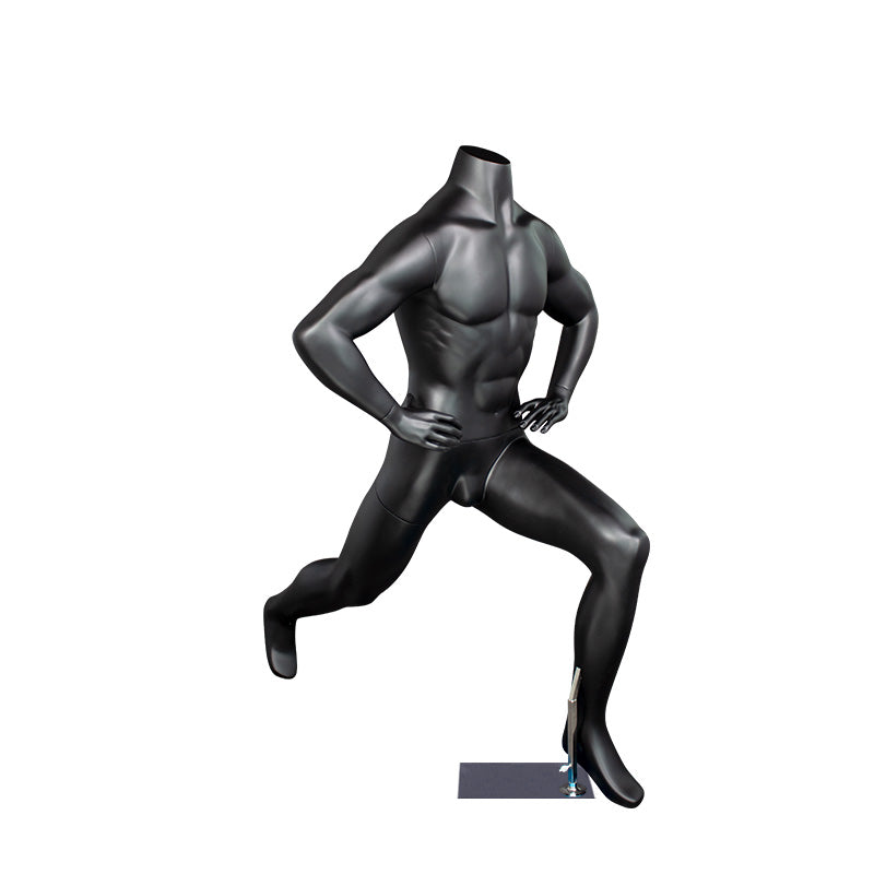 Headless Sports Male Mannequin Used Runs Play Ball Games Clothes Dummy Men Black Gray Full Body