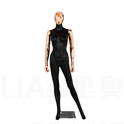 Chrome Rose Gold Matte Black Full Body Female Mannequins Women With Base Boutique Garments Display