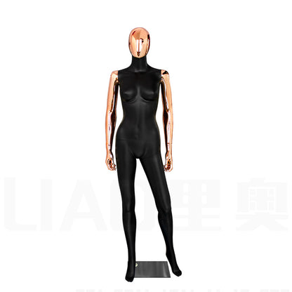 Chrome Rose Gold Matte Black Full Body Female Mannequins Women With Base Boutique Garments Display