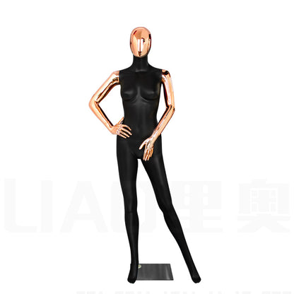 Chrome Rose Gold Matte Black Full Body Female Mannequins Women With Base Boutique Garments Display