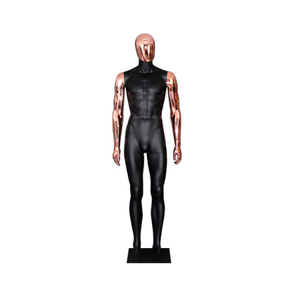 Wholesale Hot Selling Chrome Electroplating Silver Male Mannequin Egg Head With Metal Stand Base Men Plastic Dummy