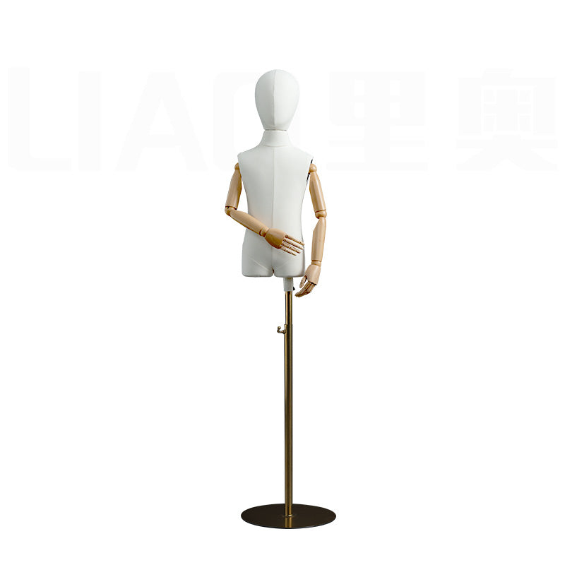 Unisex Kids Halfbody Mannequin Dummy Fashionable Fabric Clothes Child Torso Upper Body Mannequin Display Child Dress Form